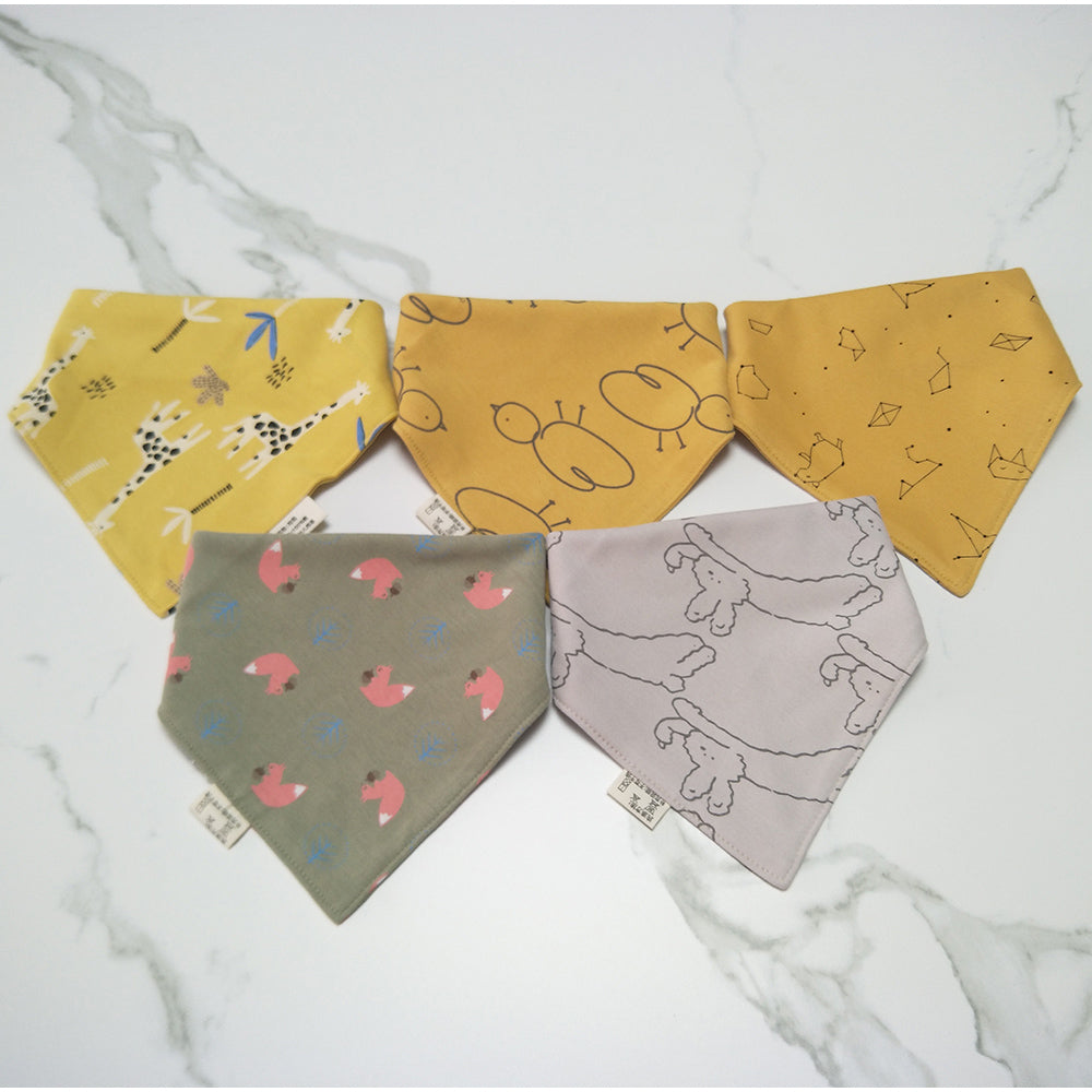 Bavoir bandana coton animal