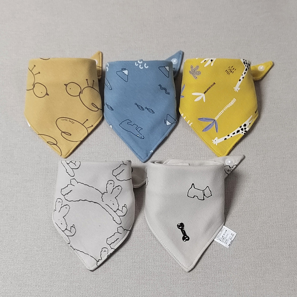 Bavoir bandana coton bleu