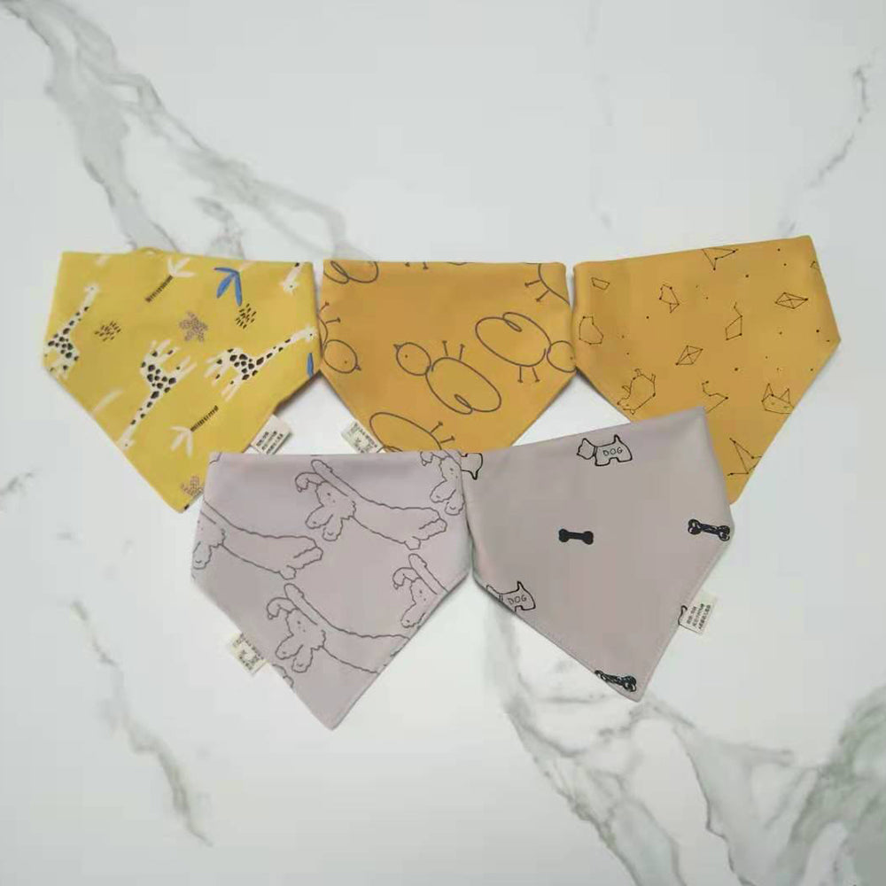 Bavoir bandana coton chien girafe