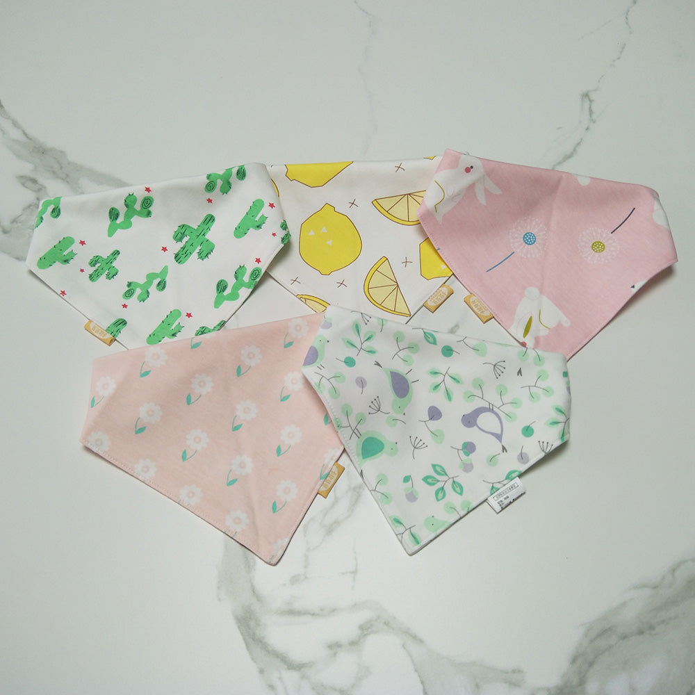Bavoir bandana coton fleur