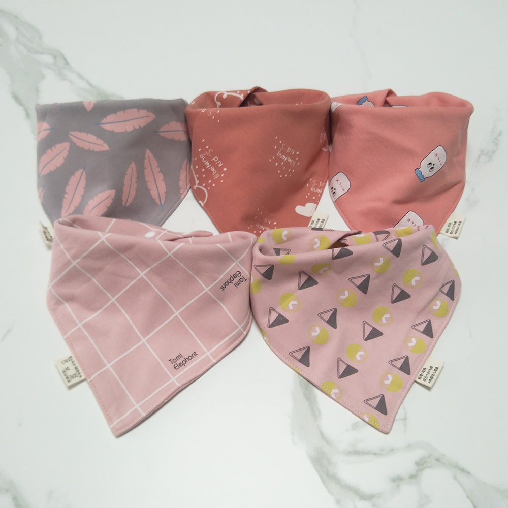 Bavoir bandana coton rose