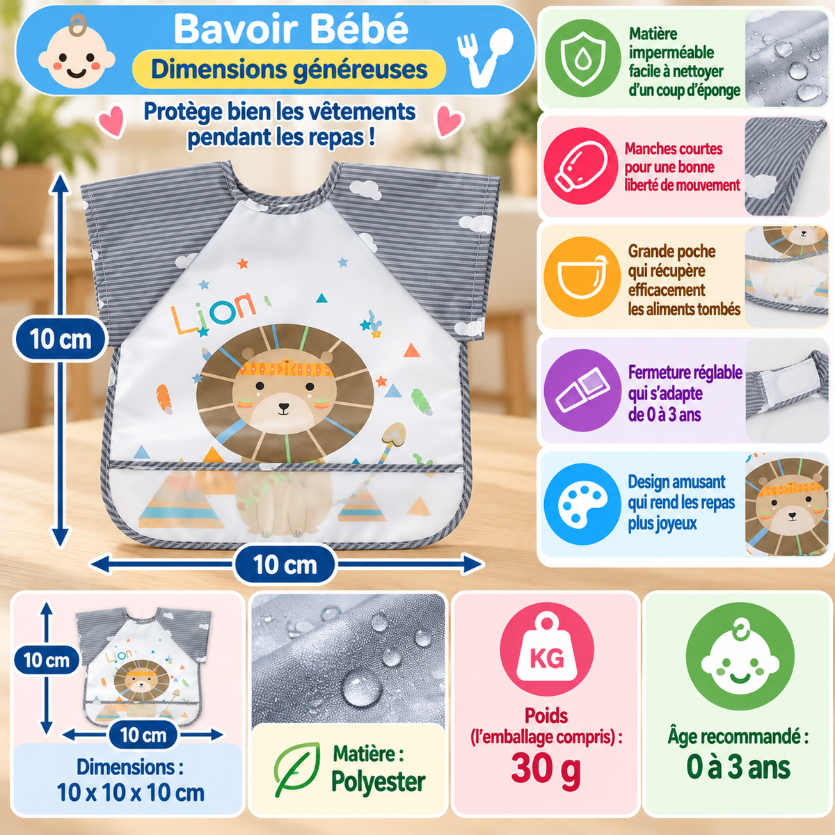 Bavoir bébé | 1 an