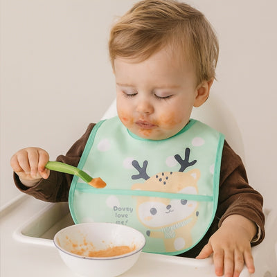 Bavoir bébé imperméable dessin animé vert