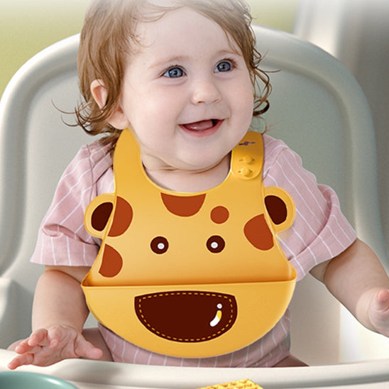 Bavoir pour bébé imperméable animaux brun