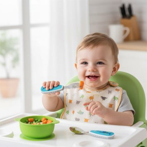 Couvert bébé Ergonomique Isabelle bleu