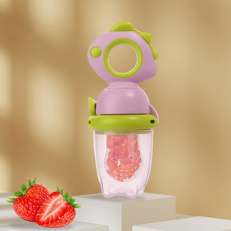 Grignoteuse bébé dinosaure rose pùle