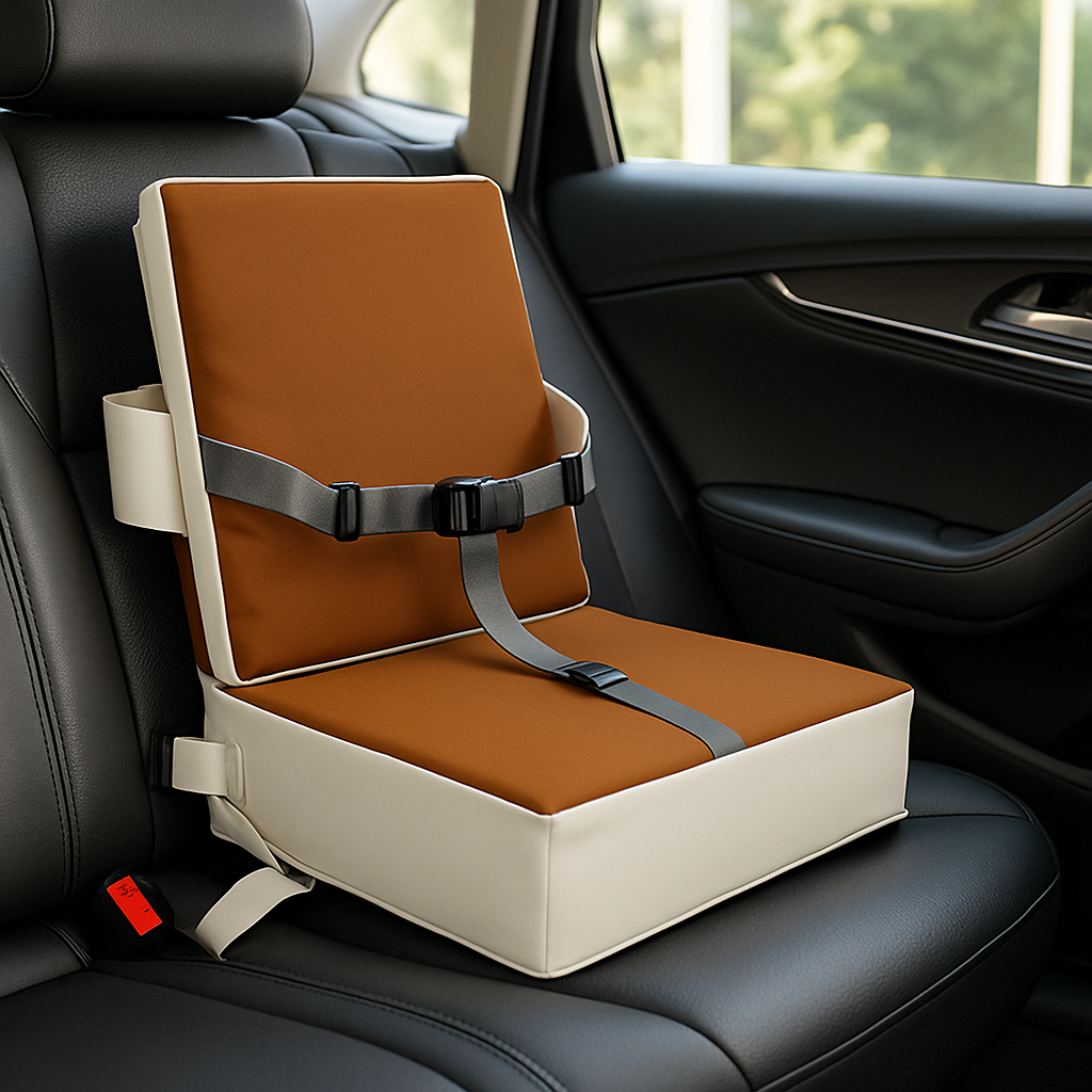 Rehausseur chaise confortable brun