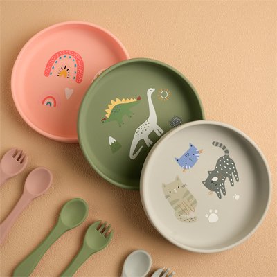 Assiette pour bébé Antidérapante Sécurisée différente couleurs