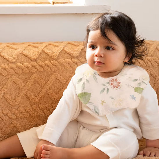 Bavoir bébé feuille