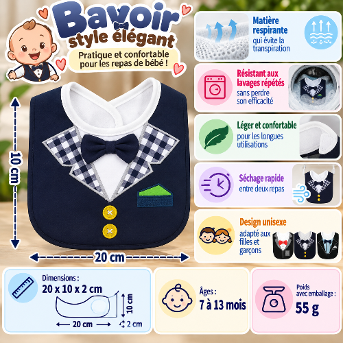 Bavoir élégant dimensions