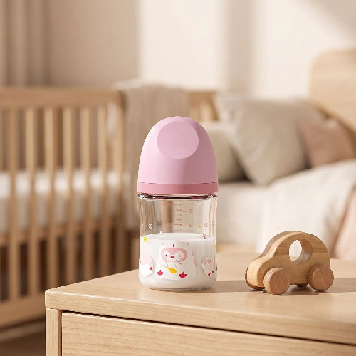 Biberon en verre sans bpa anti coliques petit biberon rose