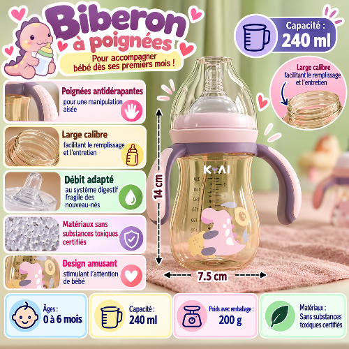 Biberon pignées infographie