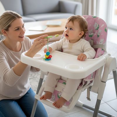 Coussin pour chaise haute avec maman