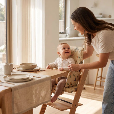 Housse pour chaise haute lavable et confortable avec bébé