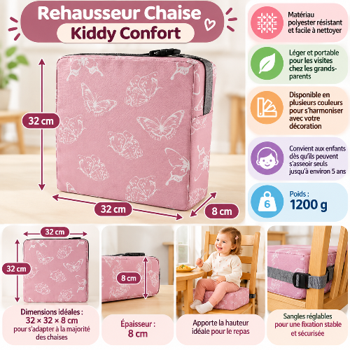Rehausseur chasie Kiddy Confort dimensions