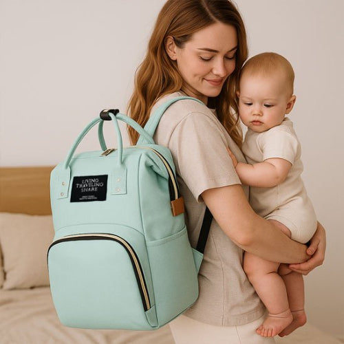 Sac a langer avec maman turquoise