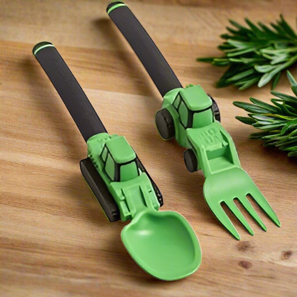 Vaisselle pour bébé course plate verte