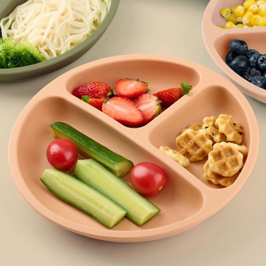 Assiette bébé Antidérapante Ergonomique avec légumes