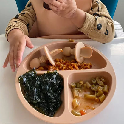 Assiette bébé Antidérapante Ergonomique rose