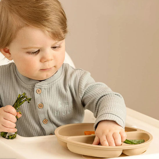 Assiette bébé Antidérapante Ergonomique beige