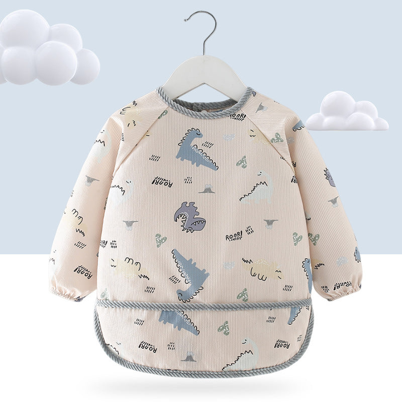 Bavoir Imperméable Bebe Dinosaure gris