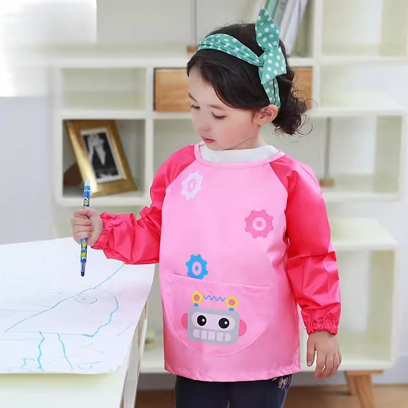 Bavoir Manche Longue Imperméable  rose