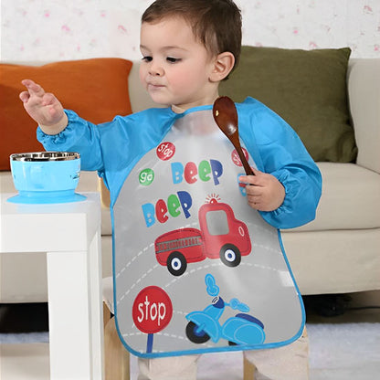 Bavoir bébé manche longue Bleu Pale