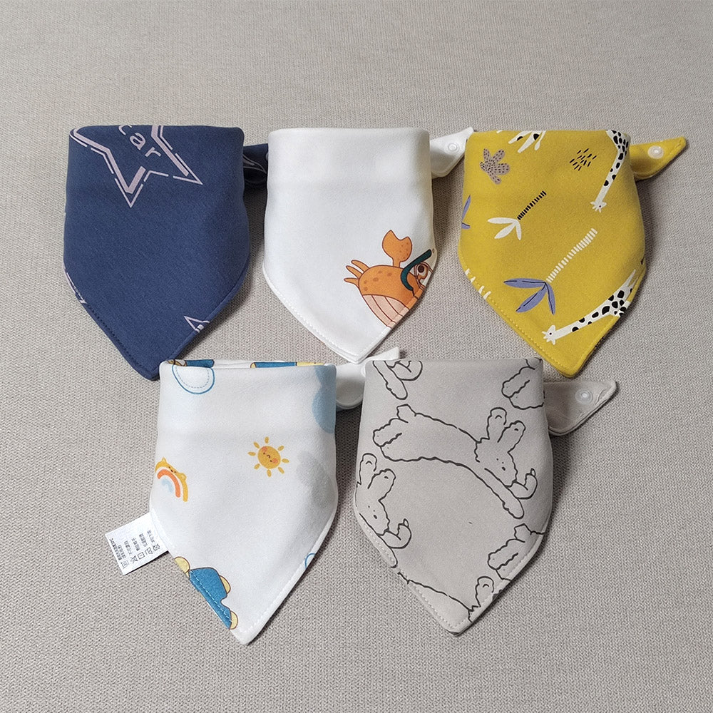 Bavoir bandana coton gris