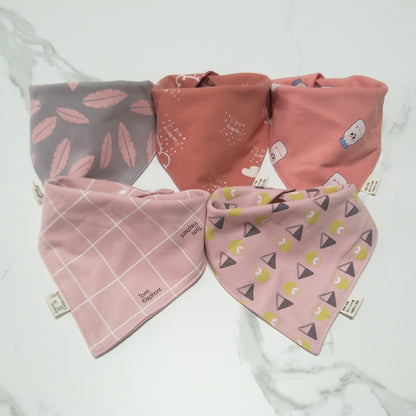 Bavoir bandana coton rose