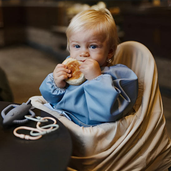Bavoir bébé bleu uni
