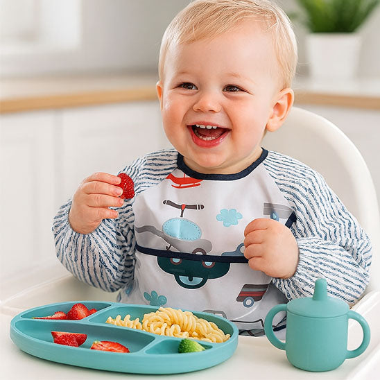 Bavoir bébé imperméable assorti bleu
