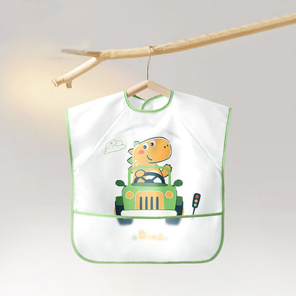 Bavoir bébé imperméable animaux dinausore jaune