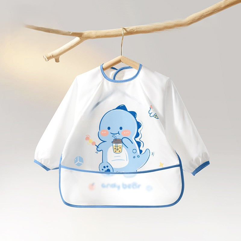 Bavoir bébé imperméable dino bleu