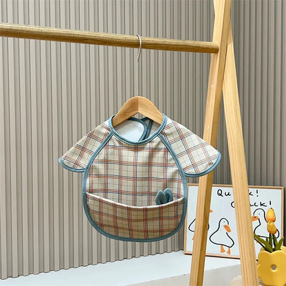 Bavoir bébé imperméable empreint animaux bleu