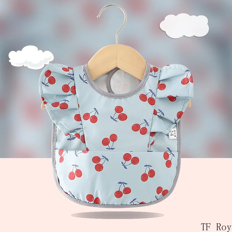 Bavoir bébé imperméable papillon cerise