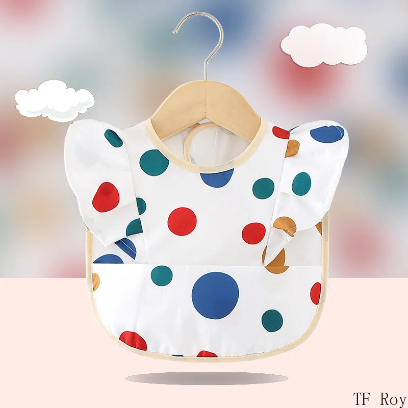 Bavoir bébé imperméable papillon pois-bleu