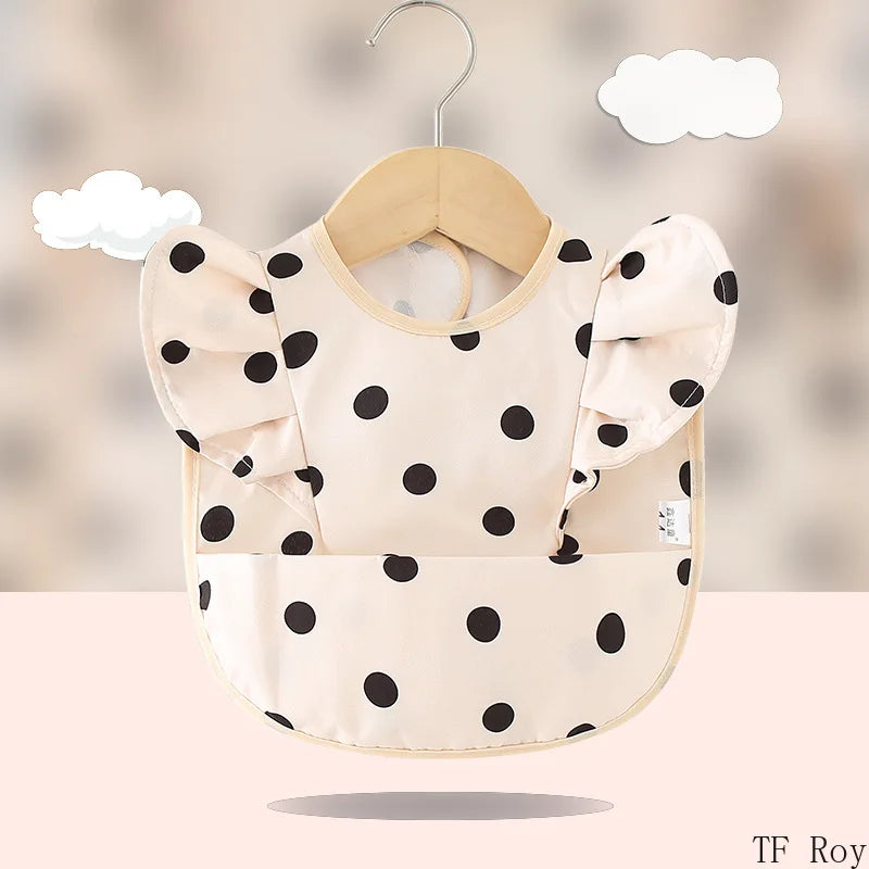 Bavoir bébé imperméable papillon pois-noir