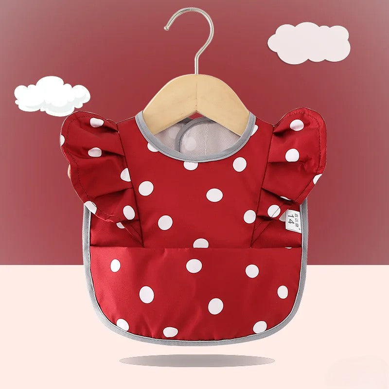 Bavoir bébé imperméable papillon rouge