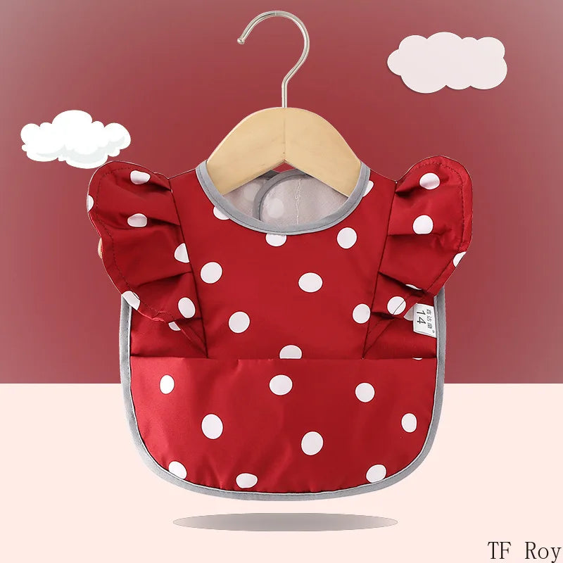 Bavoir bébé imperméable papillon rouge