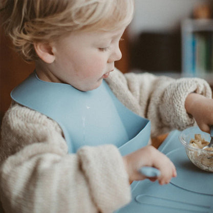 Bavoir bébé imperméable simple bleu