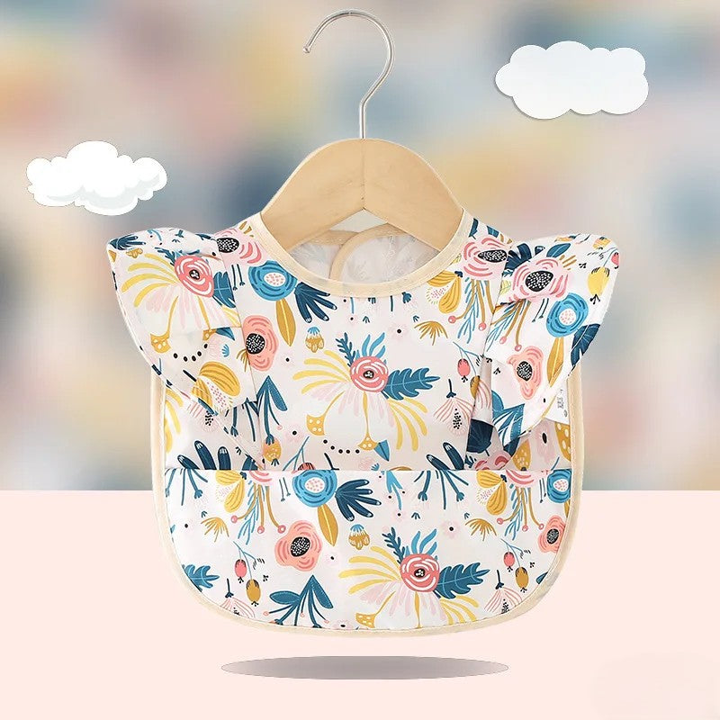 Bavoir bébé imperméable papillon fleurs