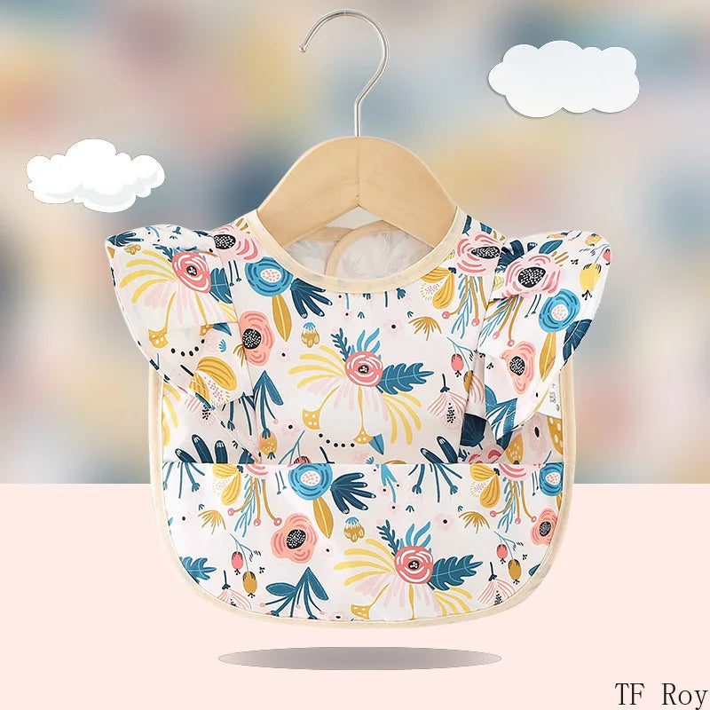 Bavoir bébé imperméable papillon fleurs