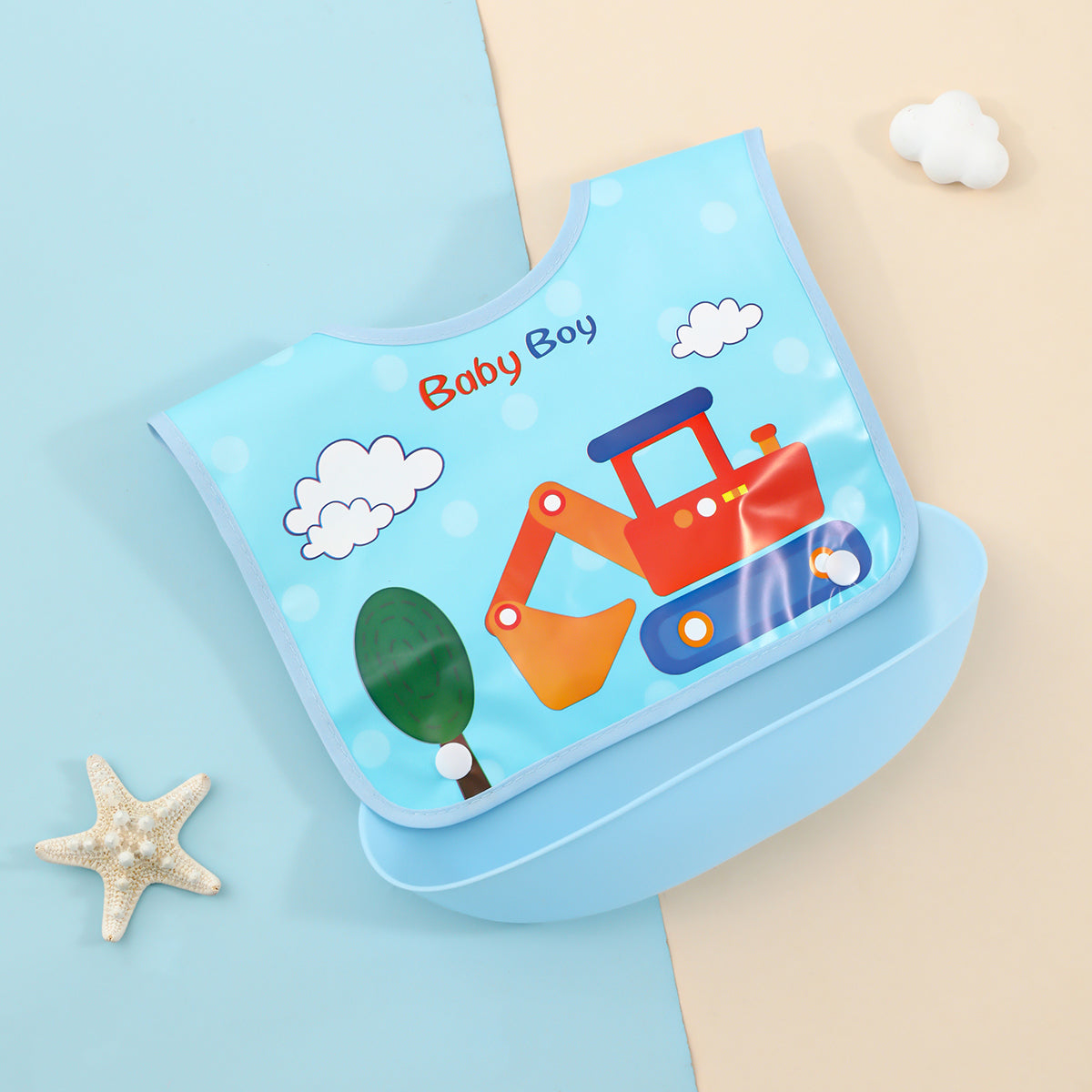 Bavoir imperméable Marc bleu