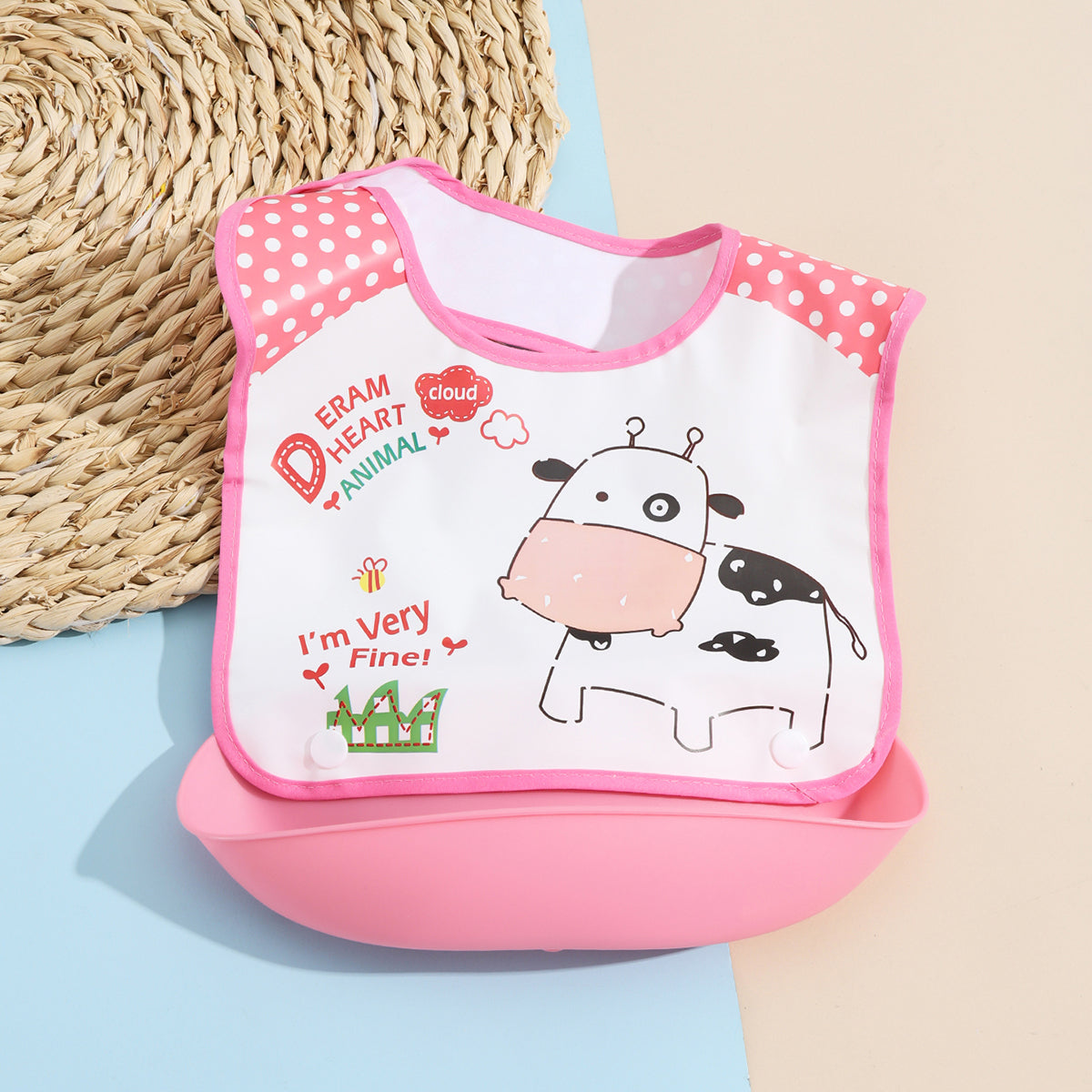 Bavoir imperméable Marc rose