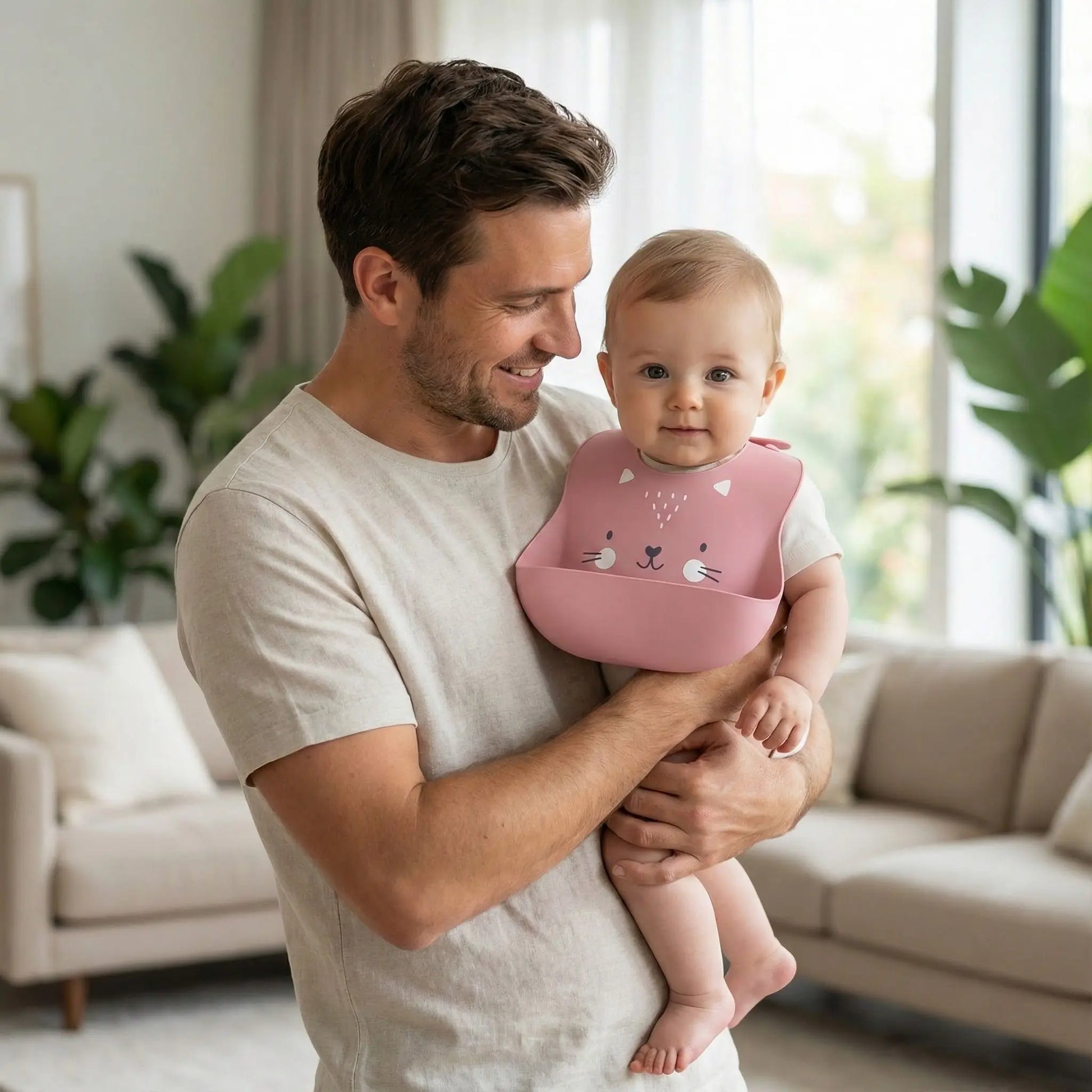 Bavoir imperméable bébé Rose