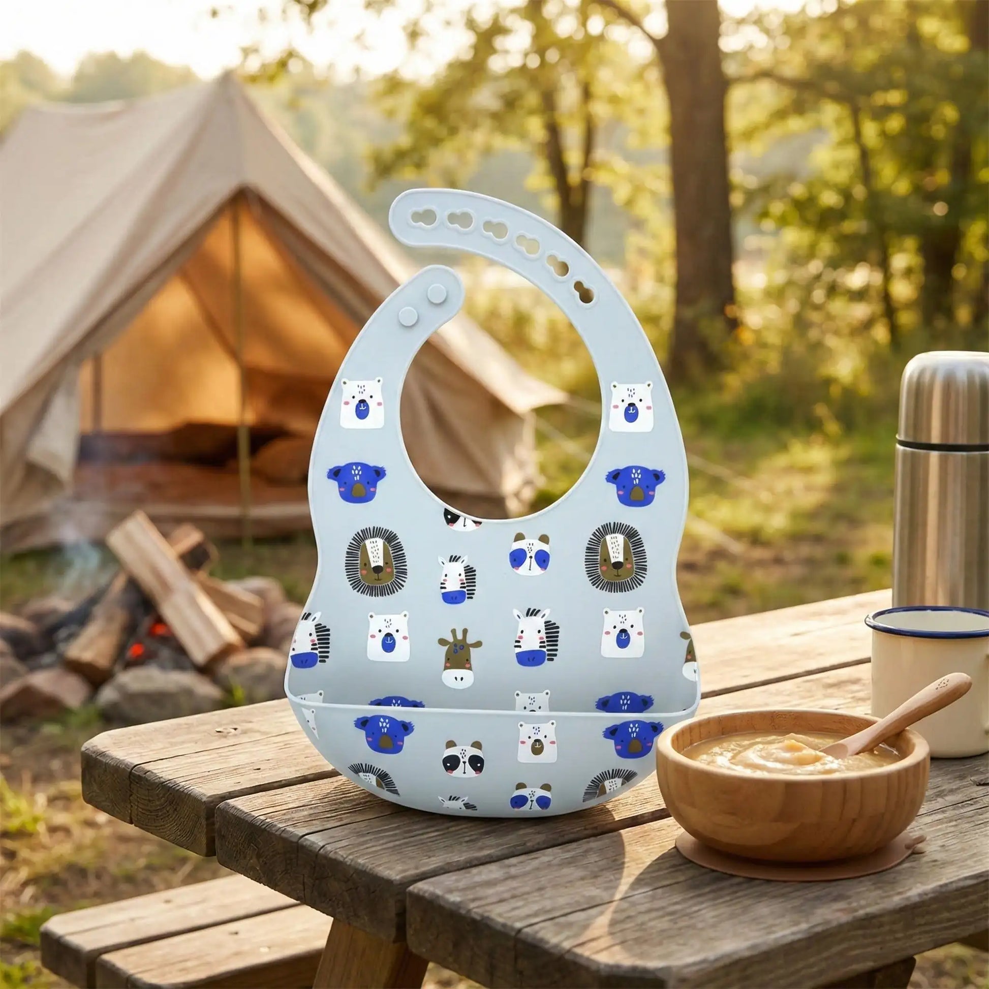 Bavoir imperméable bébé bleu