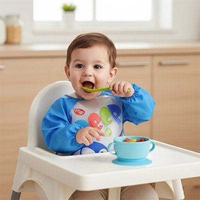 Bavoir imperméable bleu