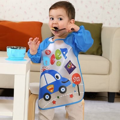 Bavoir imperméable auto-bleu