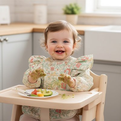 Bavoir manche longue Fleury