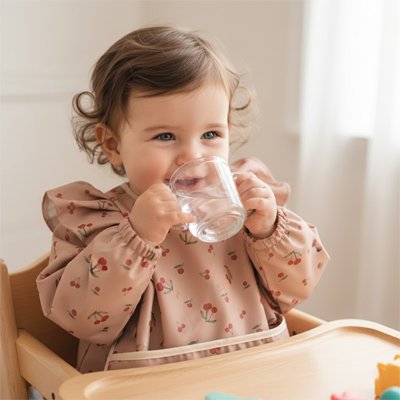 Bavoir manche longue brun